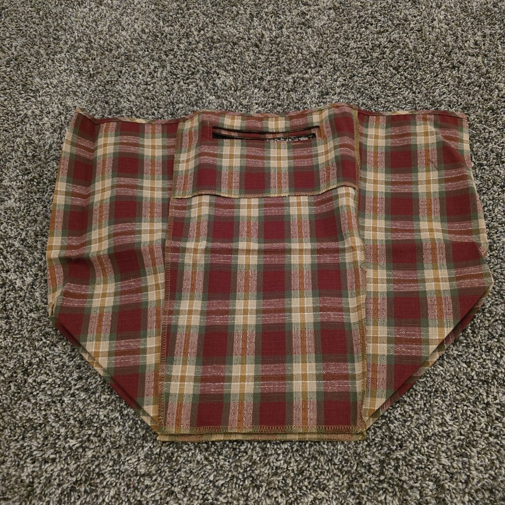 Longaberger Medium Boardwalk Orchard Park Plaid Fabric Liner New‎